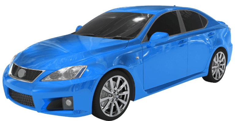 blaues Auto ohne Hintergrund. Autoankauf.